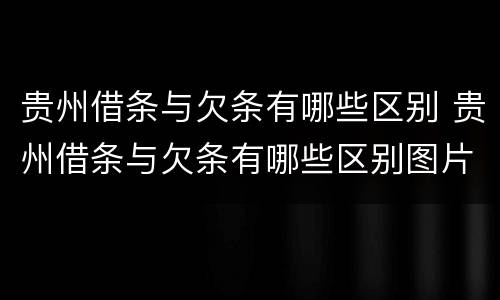 贵州借条与欠条有哪些区别 贵州借条与欠条有哪些区别图片