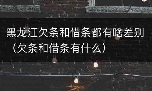 黑龙江欠条和借条都有啥差别（欠条和借条有什么）