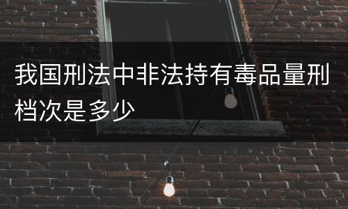 我国刑法中非法持有毒品量刑档次是多少