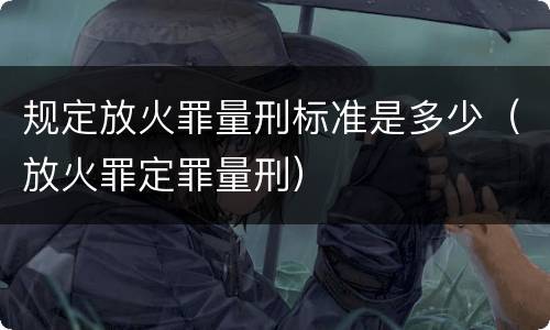 规定放火罪量刑标准是多少（放火罪定罪量刑）