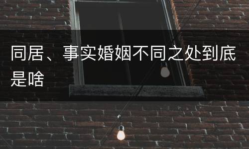 同居、事实婚姻不同之处到底是啥