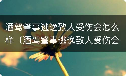 酒驾肇事逃逸致人受伤会怎么样（酒驾肇事逃逸致人受伤会怎么样处罚）
