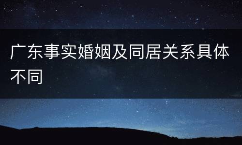 广东事实婚姻及同居关系具体不同