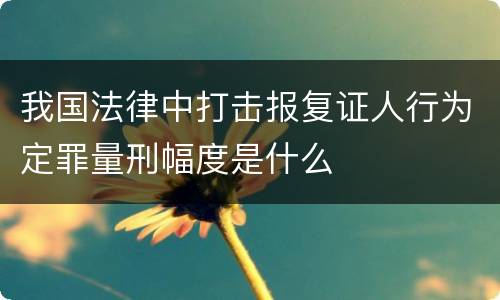 我国法律中打击报复证人行为定罪量刑幅度是什么