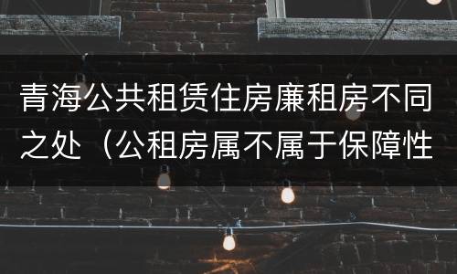 青海公共租赁住房廉租房不同之处（公租房属不属于保障性住房）