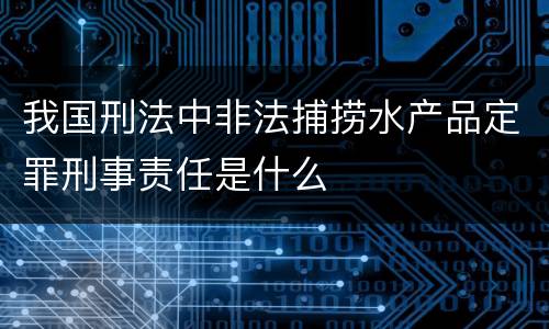 我国刑法中非法捕捞水产品定罪刑事责任是什么