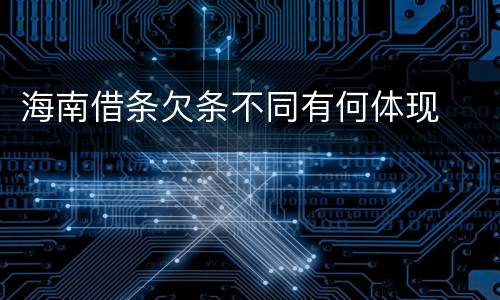 海南借条欠条不同有何体现