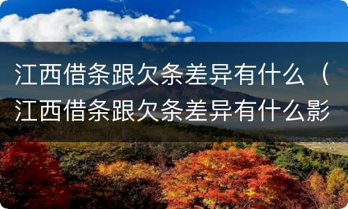 江西借条跟欠条差异有什么（江西借条跟欠条差异有什么影响吗）