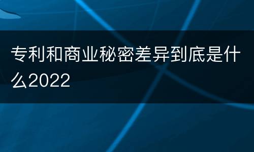 专利和商业秘密差异到底是什么2022