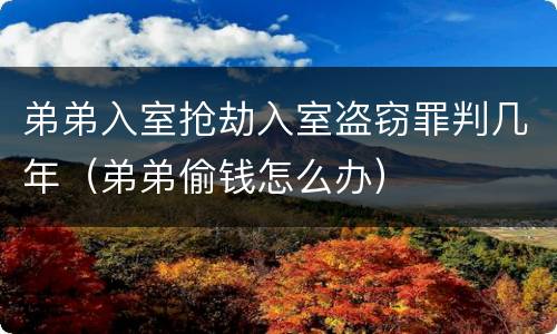 弟弟入室抢劫入室盗窃罪判几年（弟弟偷钱怎么办）