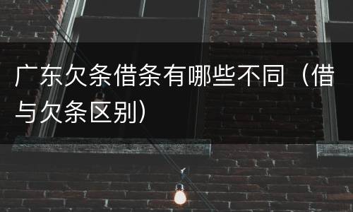 广东欠条借条有哪些不同（借与欠条区别）