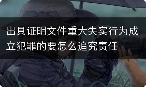 出具证明文件重大失实行为成立犯罪的要怎么追究责任