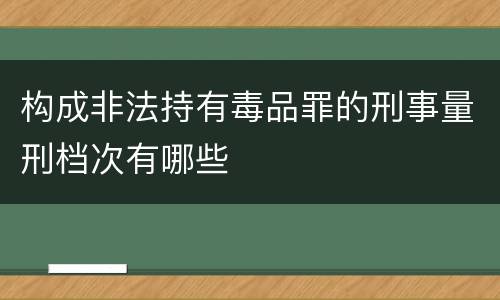 构成非法持有毒品罪的刑事量刑档次有哪些