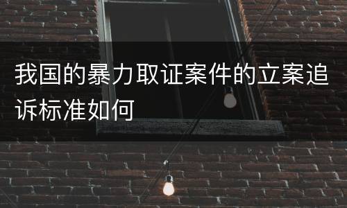 我国的暴力取证案件的立案追诉标准如何