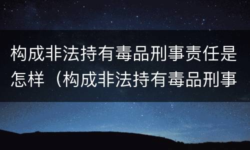 构成非法持有毒品刑事责任是怎样（构成非法持有毒品刑事责任是怎样的）