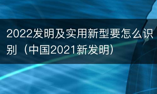2022发明及实用新型要怎么识别（中国2021新发明）
