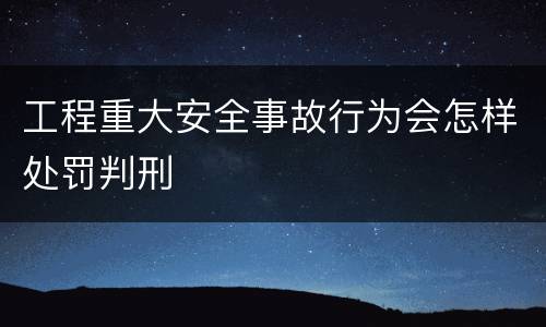 工程重大安全事故行为会怎样处罚判刑