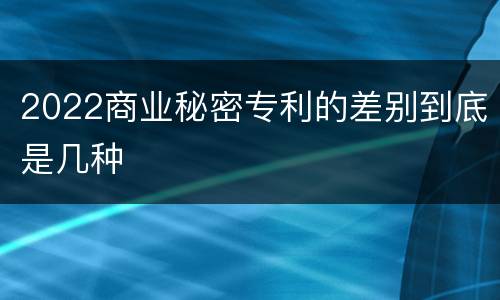 2022商业秘密专利的差别到底是几种