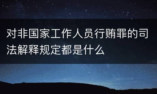对非国家工作人员行贿罪的司法解释规定都是什么
