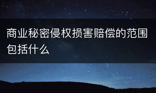 商业秘密侵权损害赔偿的范围包括什么