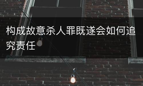 构成故意杀人罪既遂会如何追究责任