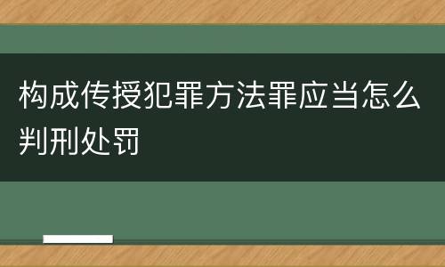 构成传授犯罪方法罪应当怎么判刑处罚
