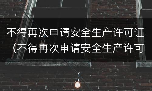 不得再次申请安全生产许可证（不得再次申请安全生产许可证的条件）