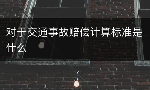 对于交通事故赔偿计算标准是什么