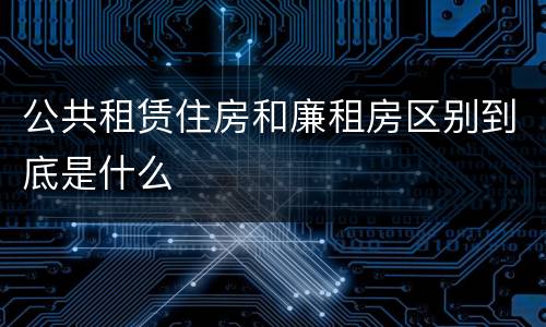 公共租赁住房和廉租房区别到底是什么