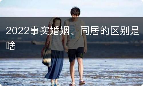2022事实婚姻、同居的区别是啥