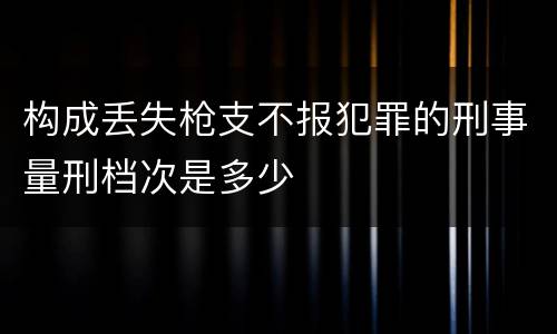 构成丢失枪支不报犯罪的刑事量刑档次是多少