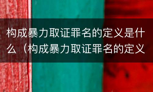 构成暴力取证罪名的定义是什么（构成暴力取证罪名的定义是什么呢）