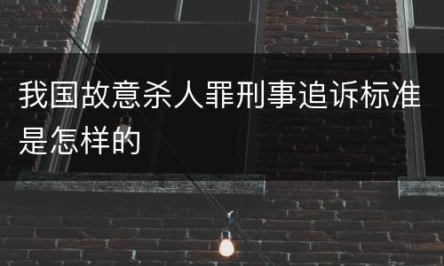 我国故意杀人罪刑事追诉标准是怎样的