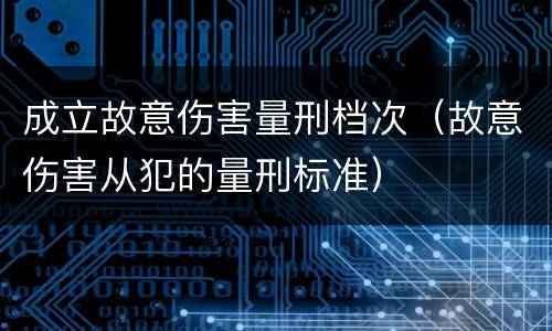 成立故意伤害量刑档次（故意伤害从犯的量刑标准）