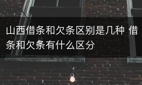 山西借条和欠条区别是几种 借条和欠条有什么区分
