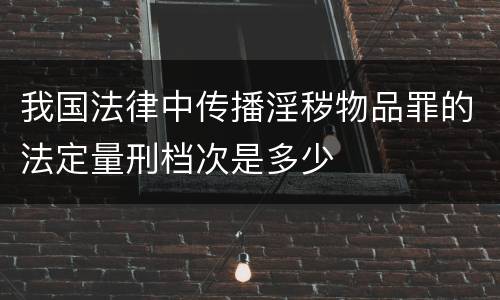 我国法律中传播淫秽物品罪的法定量刑档次是多少