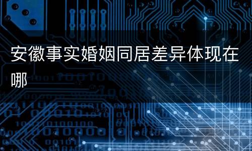 安徽事实婚姻同居差异体现在哪