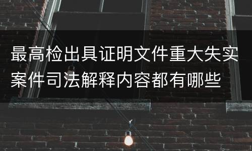 最高检出具证明文件重大失实案件司法解释内容都有哪些