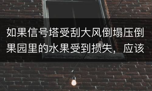 如果信号塔受刮大风倒塌压倒果园里的水果受到损失，应该谁来赔偿
