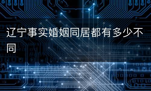 辽宁事实婚姻同居都有多少不同