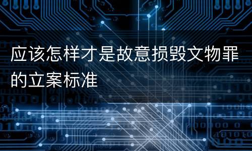 应该怎样才是故意损毁文物罪的立案标准