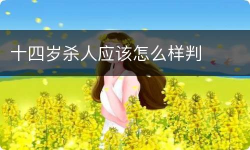 十四岁杀人应该怎么样判