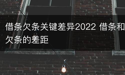 借条欠条关键差异2022 借条和欠条的差距