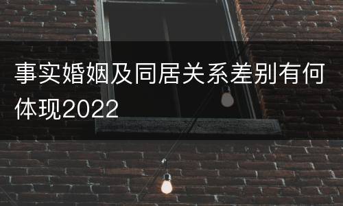 事实婚姻及同居关系差别有何体现2022