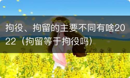 拘役、拘留的主要不同有啥2022（拘留等于拘役吗）