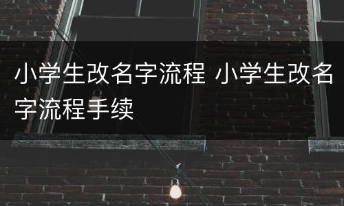 小学生改名字流程 小学生改名字流程手续