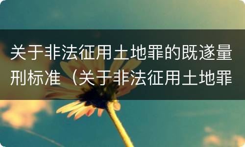 关于非法征用土地罪的既遂量刑标准（关于非法征用土地罪的既遂量刑标准最新）
