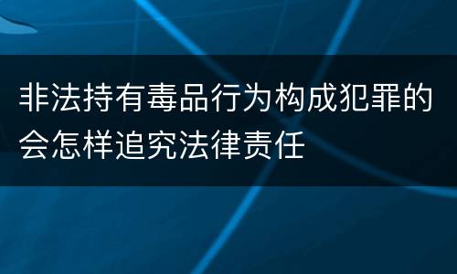 非法持有毒品行为构成犯罪的会怎样追究法律责任