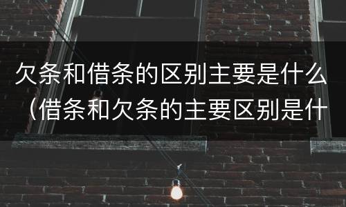 欠条和借条的区别主要是什么（借条和欠条的主要区别是什么?）