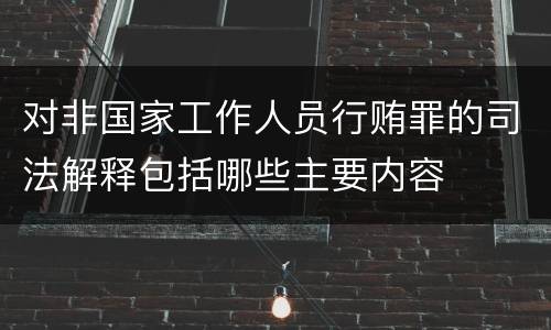 对非国家工作人员行贿罪的司法解释包括哪些主要内容